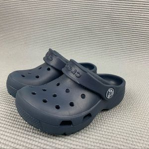 Kids Crocs Coast Ankle High Navy Blue Clog Sandal Shoes Size 9